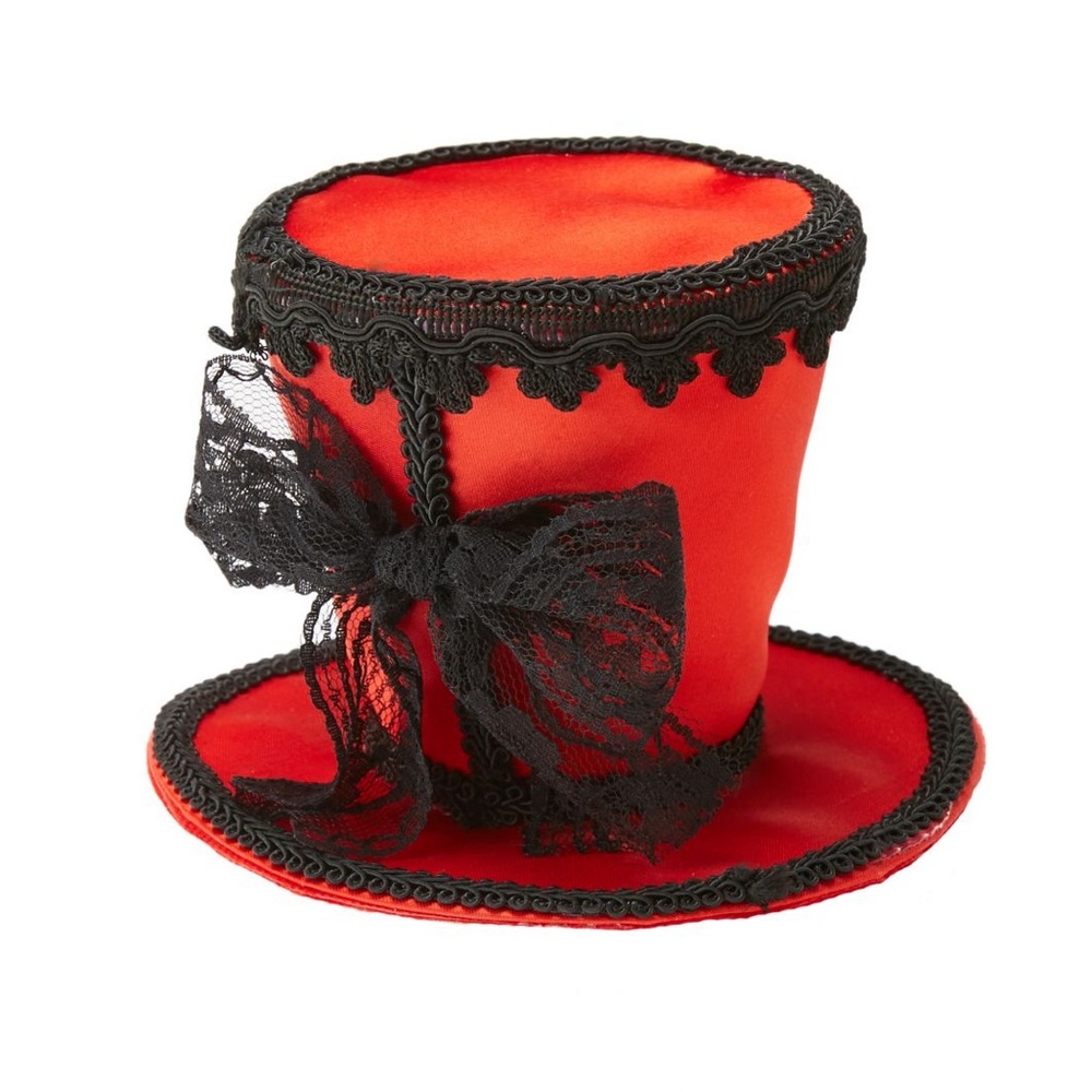 Spirit Halloween Red Mini Top Hat Fascinator